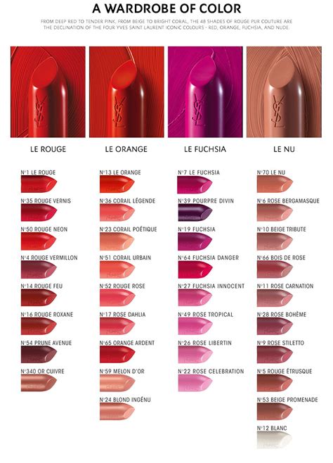 swatch ysl lipstick|YSL lipstick color chart.